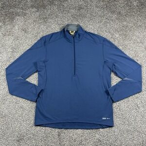 Vintage REI Co Op Jacket Mens Large 1/4 Quarter‎ Zip Pullover Blue Long Sleeve